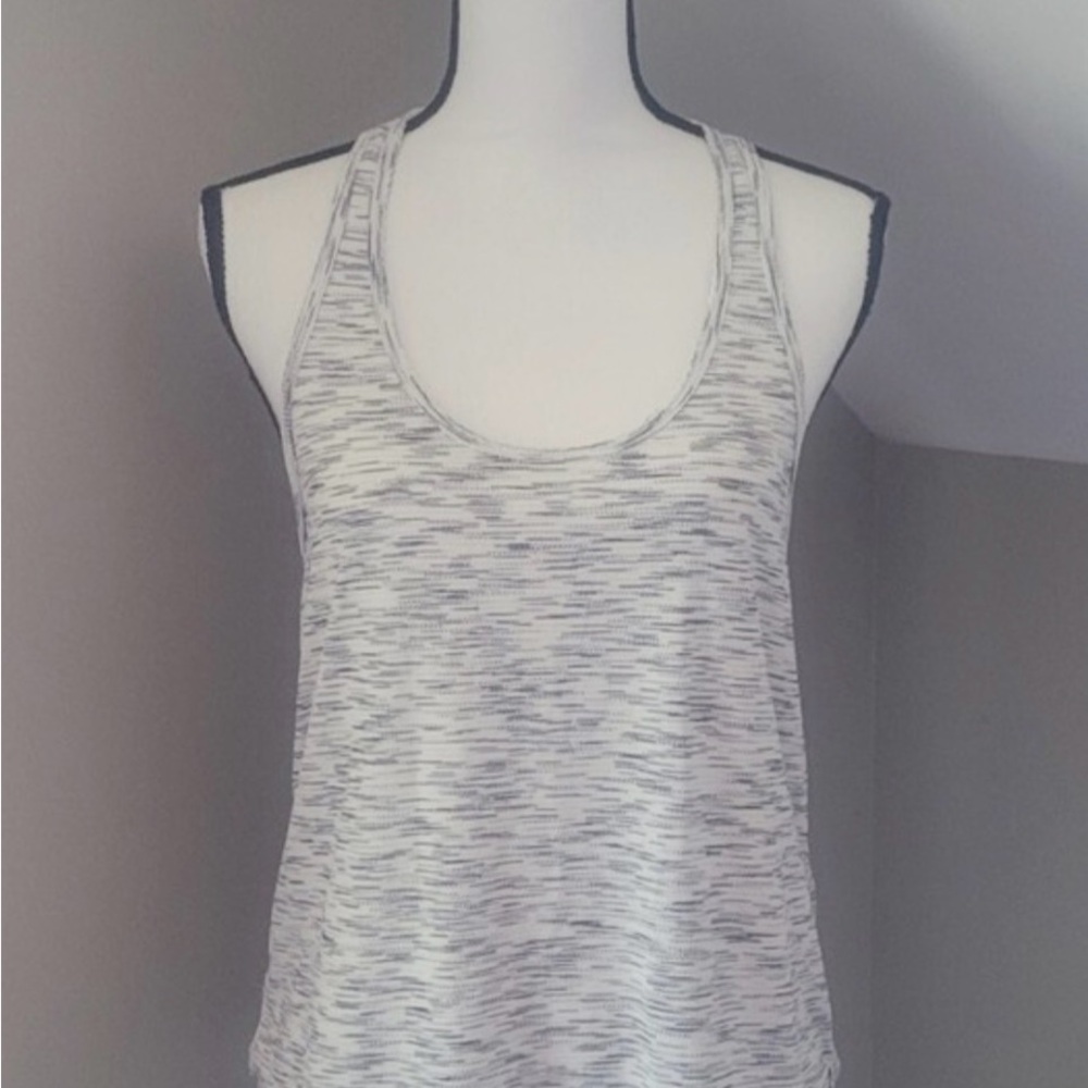 Lululemon Athletica White and Gray Tank Top
